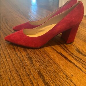 Marc Fisher Red Suede Heels